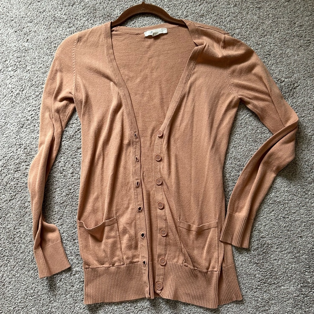 Forever 21 pinkish tan Button-Up Cardigan
